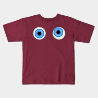 My eyes are up here - Blue Kids T-Shirt